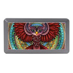 Colorful Owl Art Red Owl Memory Card Reader (mini) by Bedest