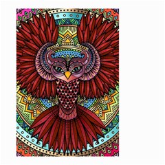 Colorful Owl Art Red Owl Small Garden Flag (two Sides) by Bedest