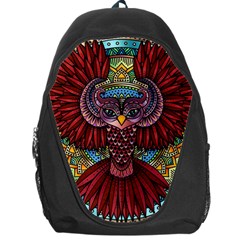 Colorful Owl Art Red Owl Backpack Bag by Bedest