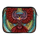 Colorful Owl Art Red Owl Apple iPad 2/3/4 Zipper Cases Front