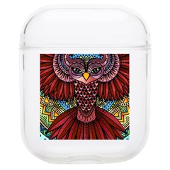 Colorful Owl Art Red Owl Soft Tpu Airpods 1/2 Case by Bedest