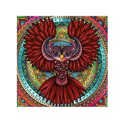 Colorful Owl Art Red Owl Square Satin Scarf (30  X 30 ) by Bedest