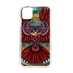 Colorful Owl Art Red Owl Iphone 11 Tpu Uv Print Case by Bedest