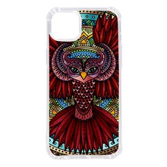 Colorful Owl Art Red Owl Iphone 14 Plus Tpu Uv Print Case by Bedest