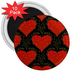 Love Hearts Pattern Style 3  Magnets (10 Pack)  by Grandong