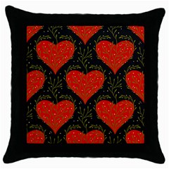 Love Hearts Pattern Style Throw Pillow Case (black) by Grandong