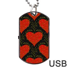 Love Hearts Pattern Style Dog Tag Usb Flash (one Side) by Grandong