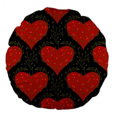 Love Hearts Pattern Style Large 18  Premium Flano Round Cushions by Grandong