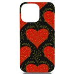 Love Hearts Pattern Style iPhone 14 Pro Max Black UV Print Case Front