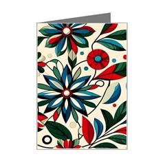 Flora Pattern Flower Mini Greeting Card by Grandong