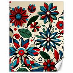 Flora Pattern Flower Canvas 12  X 16  by Grandong