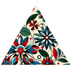 Flora Pattern Flower Wooden Puzzle Triangle by Grandong