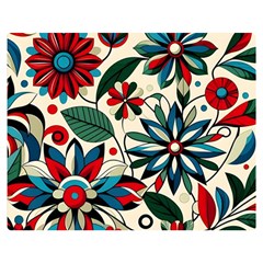 Flora Pattern Flower Premium Plush Fleece Blanket (medium)