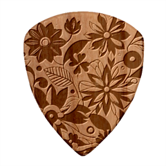 Flora Pattern Flower Wood Guitar Pick (set Of 10) by Grandong