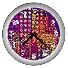 Building Architecture City Facade Wall Clock (silver) by Grandong