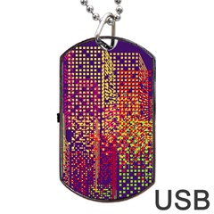 Building Architecture City Facade Dog Tag Usb Flash (one Side) by Grandong