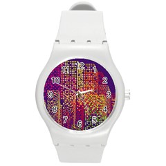 Building Architecture City Facade Round Plastic Sport Watch (m) by Grandong