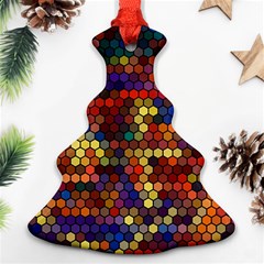 Hexagon Honeycomb Pattern Christmas Tree Ornament (two Sides)