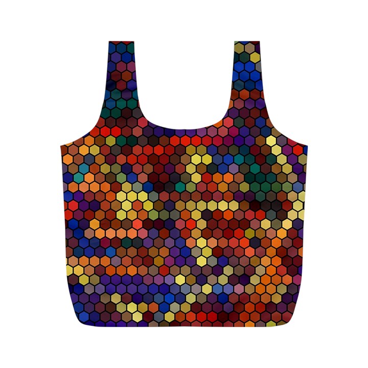 Hexagon Honeycomb Pattern Full Print Recycle Bag (M)