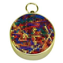 Hexagon Honeycomb Pattern Gold Compasses by Grandong