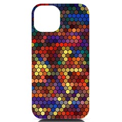 Hexagon Honeycomb Pattern Iphone 14 Black Uv Print Case by Grandong