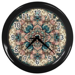 Floral Flora Flower Flowers Nature Pattern Wall Clock (black) by Grandong