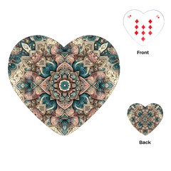 Floral Flora Flower Flowers Nature Pattern Playing Cards Single Design (heart) by Grandong