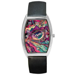 Human Eye Pattern Barrel Style Metal Watch by Grandong