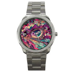 Human Eye Pattern Sport Metal Watch by Grandong