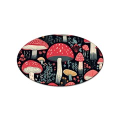 Mushrooms Psychedelic Sticker (oval) by Grandong