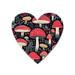 Mushrooms Psychedelic Heart Magnet by Grandong