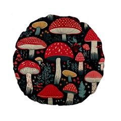 Mushrooms Psychedelic Standard 15  Premium Flano Round Cushions by Grandong