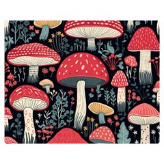 Mushrooms Psychedelic Premium Plush Fleece Blanket (medium)