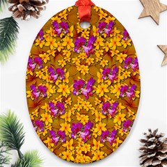 Blooming Flowers Of Orchid Paradise Ornament (oval)