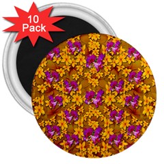 Blooming Flowers Of Orchid Paradise 3  Magnets (10 Pack)  by pepitasart