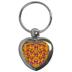 Blooming Flowers Of Orchid Paradise Key Chain (heart) by pepitasart