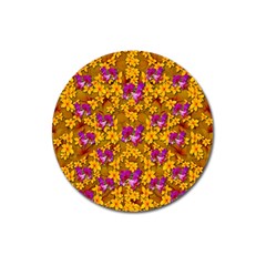 Blooming Flowers Of Orchid Paradise Magnet 3  (round) by pepitasart