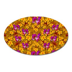 Blooming Flowers Of Orchid Paradise Oval Magnet by pepitasart