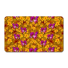 Blooming Flowers Of Orchid Paradise Magnet (rectangular) by pepitasart