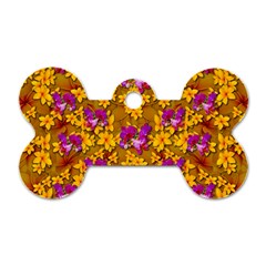 Blooming Flowers Of Orchid Paradise Dog Tag Bone (two Sides) by pepitasart