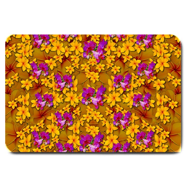 Blooming Flowers Of Orchid Paradise Large Doormat