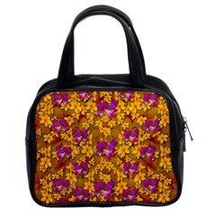 Blooming Flowers Of Orchid Paradise Classic Handbag (two Sides) by pepitasart