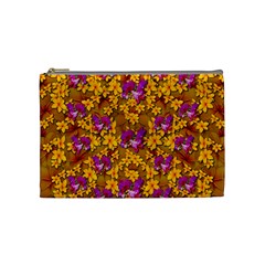 Blooming Flowers Of Orchid Paradise Cosmetic Bag (medium) by pepitasart