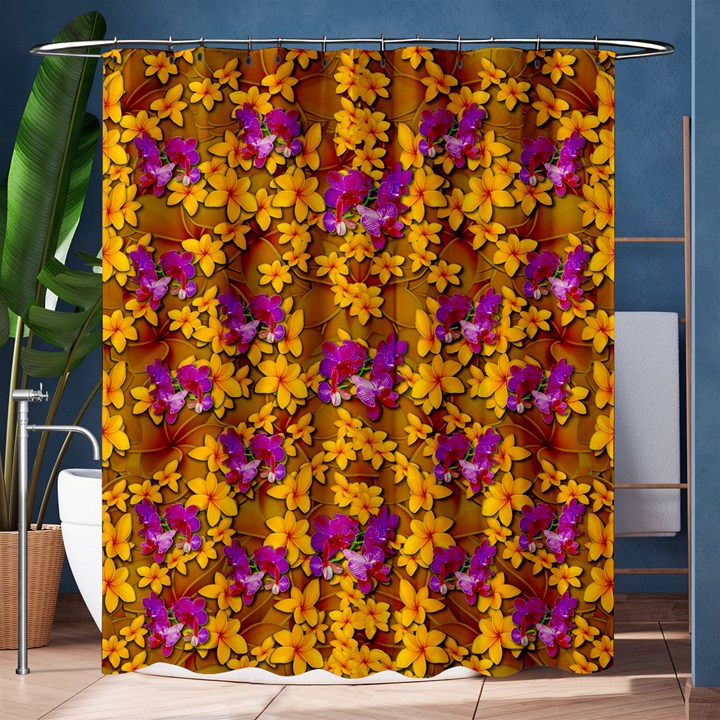 Blooming Flowers Of Orchid Paradise Shower Curtain 60  x 72  (Medium) 