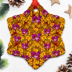 Blooming Flowers Of Orchid Paradise Ornament (snowflake)