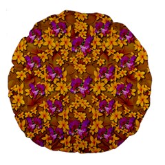 Blooming Flowers Of Orchid Paradise Large 18  Premium Round Cushions by pepitasart