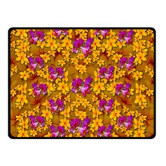 Blooming Flowers Of Orchid Paradise Two Sides Fleece Blanket (small) by pepitasart