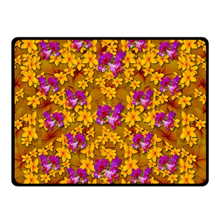 Blooming Flowers Of Orchid Paradise Two Sides Fleece Blanket (Small)