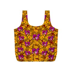 Blooming Flowers Of Orchid Paradise Full Print Recycle Bag (s) by pepitasart