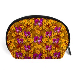 Blooming Flowers Of Orchid Paradise Accessory Pouch (large) by pepitasart